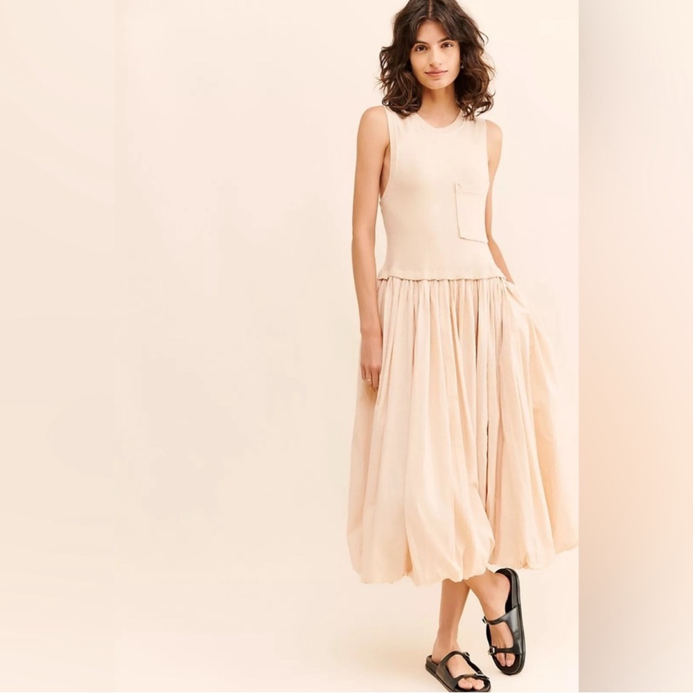 Free People Peach Bubble Midi Dress